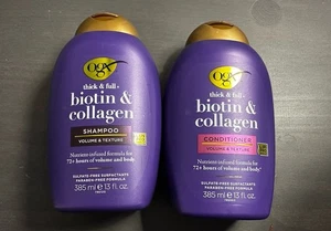 OGX Biotin & Collagen Shampoo and Conditioner Set Thick & Full 13 oz Pack of 2 - Picture 1 of 2