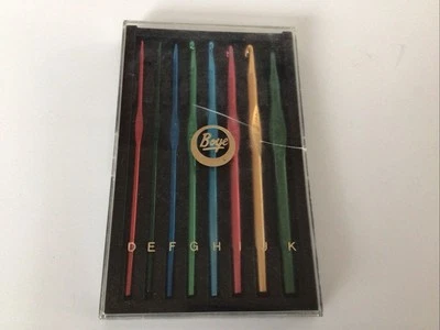Vintage BOYE Aluminum Crochet Hook Set 8 D E F G H I J K D-K And Case Multicolor - Image 1 of 3