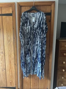 Kaftan Type Beach Pool Cover Up! Navy And White! BNWT! - Picture 1 of 7