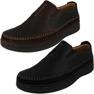 Herren Clarks Smart / Freizeit Aktiv Luftgepolstert Slip On Schuhe Natur 5 Walk - Picture 1 of 19