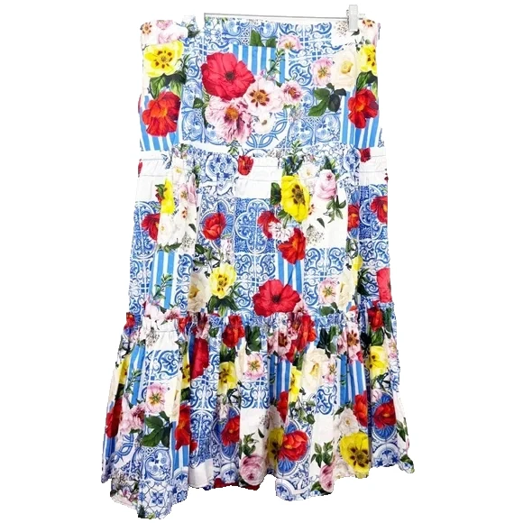 Falda floral Boston Proper Dolce Vita estampado mixto talla XL Foto 1 de 4