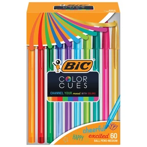 BIC Farbe Queue Kugelschreiber, Mittlere Spitze, Verschiedene Farben, 60 Stück - Bild 1 von 7