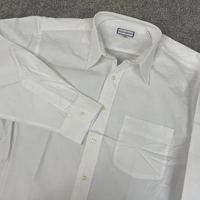 Camisa de vestir Yves Saint Laurent para hombre 16,5 32-33 blanca lisa preppy elegante boda Foto 1 de 4
