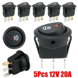 Pack de 5 interrupteurs à bascule 12V On Off avec indicateur LED rouge pour éc - Photo 1 sur 12