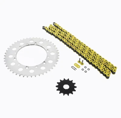 2003-2007 Kawasaki KLX300R Yellow O Ring Chain and Sprocket Silver 14/47 110L - Image 1 of 4