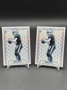 2024 Panini Phoenix Drake Maye Contours RC Wave Rookie #CON-DME 2 Card Lot X2 - Picture 1 of 2
