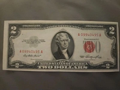 1953 A 2$ Two Dollar Note Red Seal Gem Uncirculated - Price Is For One Note - Image 1 of 2