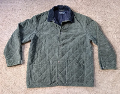 Abrigo acolchado vintage Polo Ralph Lauren para hombre grande pana chaqueta de caza verde Foto 1 de 4