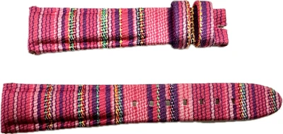 Montblanc 18 mm x 14 mm Mezcla Color Rosa Nylon Cuero Correa Genuina Nuevo GB Foto 1 de 2