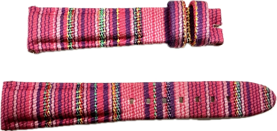 Montblanc 18 mm x 14 mm pulseira de couro nylon rosa cor mista genuína nova GB - Imagem 1 de 2