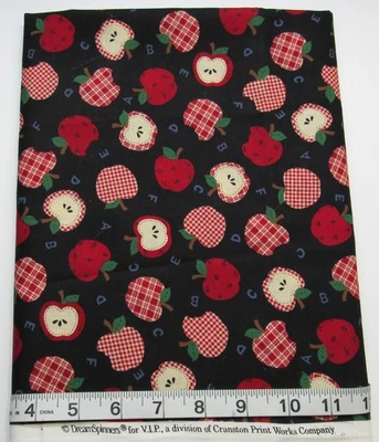 Vintage Plaid Apples 1yd Dreamspinners Cranston Cotton Sew Quilt Craft Fabric - Image 1 of 3