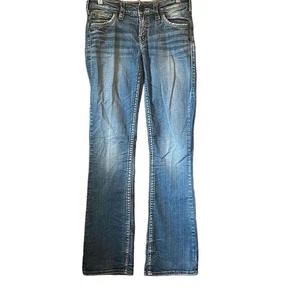 Silver Jeans Bootcut Distressed Medium Wash Denim Jeans Gr. 27 - Bild 1 von 8