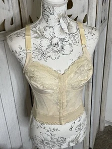 Carnival Peach Hook Loop Corset Bustier Lingerie Lace Size 36B - Picture 1 of 6