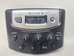 Sony Walkman AM/FM/WB Radio SRF-M37v Clock Weather No Clip TESTED - Picture 1 of 8