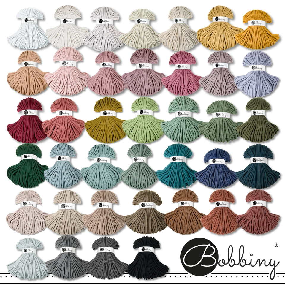Bobbiny 100 m cordón trenzado Jumbo Ø 9 mm hilo textil cesta Moisés 39 colores - Imagen 1 de 1
