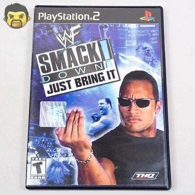 WWF Smackdown Just Bring It PS2 CIB Sony PlayStation 2 2001 1st Print Complete B - Image 1 of 4
