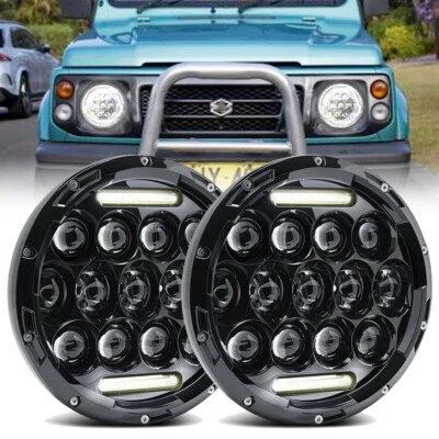 Pair 7inch Round LED Headlights Hi/Lo DRL Beam For Suzuki Sierra SJ80 SJ80V LJ80 - image 1 of 4