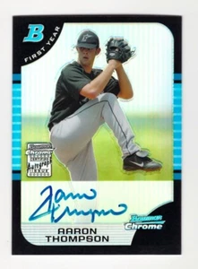 Aaron Thompson Marlins 2005 Bowman Chrome Draft Prospect Refractor Auto 104/500 - Picture 1 of 2