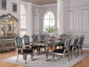 NEW SPECIAL Traditional Platinum 9 piece Dining Room Set Table & 8 Chairs ICA3 - Picture 1 of 4