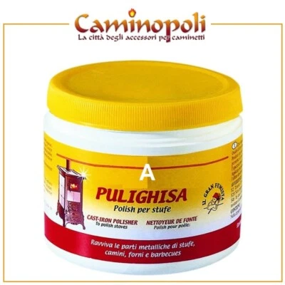 CAMINOPOLI Crema Polish per la pulizia della stufa in Ghisa x pulire il Camino Colore Nero