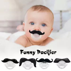 4 Pack Funny Baby Toddler Orthodontic Pacifiers SAFE Kissable Mustache Pacifier - Picture 1 of 11