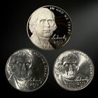 2011 D P S  Jefferson Nickel  Brilliant Uncirculated (BU) 3 Coin Set