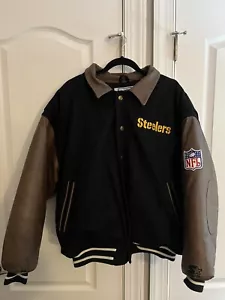Vintage NFL Pro Line Pittsburgh Steelers Wool & Leather Starter Jacket L - Picture 1 of 6