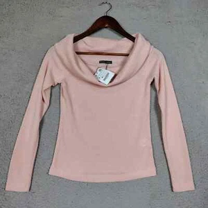 Zara Basic Top Women Small Blush Pink Knit Off-Shoulder Long Sleeve Sweater NWT - Picture 1 of 10