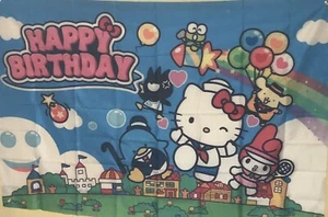 Hello Kitty Birthday Backdrop 5ft X 3ft - Picture 1 of 2