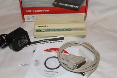US ROBOTICS 0701 SPORTSTER 33.6 MÓDEM FAX 0701 con FUENTE DE ALIMENTACIÓN Y CABLE, CD Foto 1 de 4