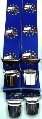 ABC - SUPERIOR Hosenträger mit Europa-Motiven, extra starke Clips, 35 mm breit, 70-190 cm lang