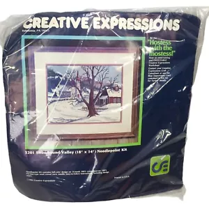 Vtg Creative Expressions Needlepoint Kit Snowbound Valley 3201 Church Winter - Picture 1 of 10