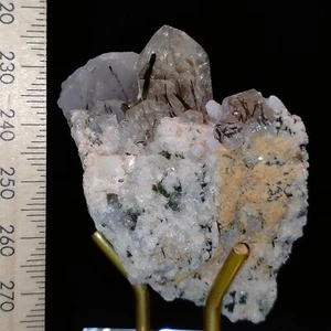 Rutilated Quartz crystals w/ Riebeckite inclusions mineral specimen 390ct - Bild 1 von 9