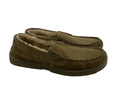 Zapatilla Mocasín Eddie Bauer West Haven Forrada de Piel Sintética Marrón Gamuza Sin Cordones Hombres 13 Foto 1 de 4