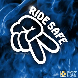 Calcomanía de onda manual para motocicleta Ride Safe pegatina de señal de 2 dedos 3,5"h x 3,5"w #1318 - Imagen 1 de 6