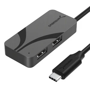 SABRENT USB-C 3-Port Hub with USB PD 3.0, 1 5Gbps USB-A Port, 2 480Mbps USB-A - Picture 1 of 7