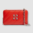 $1295 Off-White Women's Red Jackhammer Quilted Leather Purse Wallet Bag