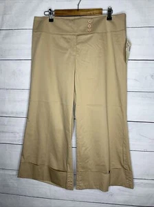 CLASSIQUES ENTIER WOMENS COLETTE WIDE LEG CROP PANTS IN SAND DUNE BEIGE SIZE 12 - Picture 1 of 8