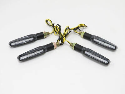 Indicadores aparência de carbono LED conjunto de ondas sequenciais 4 para Suzuki GS 500 E 1989 - 2000 - Imagem 1 de 4