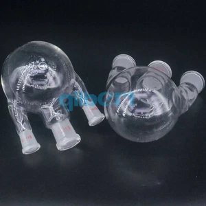 50ml-250ml 3-neck #14 #19 #24 #29 Joint Borosilicate Glass Round Bottom Flask - Picture 1 of 13