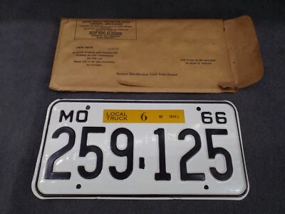 Nuevo de Lote Antiguo Camión Missouri 1966 Placa de Licencia 259 125 Ford F100 Chevrolet C10 Dodge GMC Foto 1 de 4