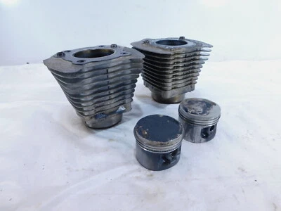 Pair Harley Davidson Sportster 883 Silver Cylinder Jugs w/ Pistons P/N: 16446-86 - Image 1 of 4