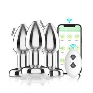 Heart Light Up Butt Plug with App Couples Remote Control Anal Vibrator Sex Toys - Picture 1 of 21
