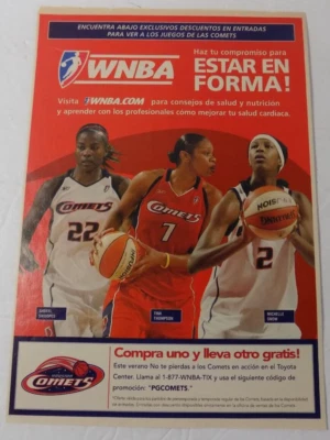 WNBA HOUSTON COMETS PRINT ADVERTISING AD  COLLECTIBLE BASKETBALL SOUVENIR ART - Image 1 of 4