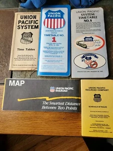 UNION PACIFIC RAILROAD Lot Of 5 System TimeTable, 1927, 1994, 1983 - Picture 1 of 6