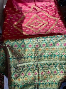 ✨ Sari di seta vintage Banarasi - vero filo oro Zari - lussuosa seta tessuta a mano - Foto 1 di 12