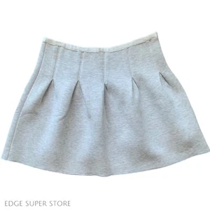 GAP hellgrau Plissee Neopren Jersey Baumwolle kurzer A-Linien Rock Größe Large - Bild 1 von 3