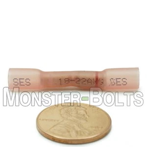 Red 24-22 to 22-18 AWG KrimpaSeal Heat Shrink Step-Down Sealed Butt Connector - Picture 1 of 3