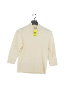 Austin Reed Women's Jumper M Cream 100% Cashmere Mock Neck Pullover - Picture 1 of 5