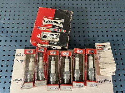 (6) NOS Champion 416 RV12YC6 Copper Plus Spark Plugs New Old Stock - Image 1 of 4